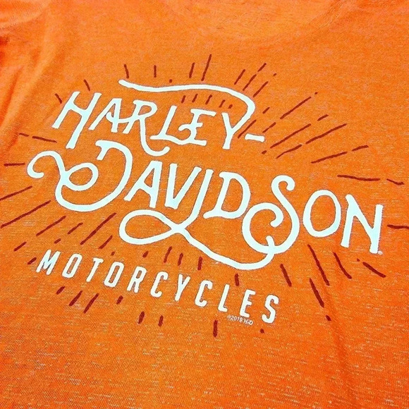 Orange Harley-Davidson Motorcycles Dayton Beach Tee Shirt - S - Picture 1 of 4
